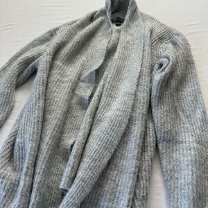 Primark Women’s Light Grey Ribbed Open Cardigan